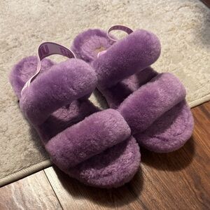 UGG Purple Fluffy Sandals
